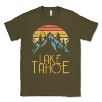 Army Green vintage lake tahoe california nevada retro t shirt Classic Tee - linhVisuals