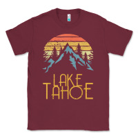 Burgundy vintage lake tahoe california nevada retro t shirt Classic Tee - linhVisuals