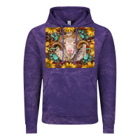 Cloud Purple merino ram with sunflowers and gemstone mousepad Vintage Hoodie - BarkalooDesign