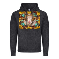 Vintage Black merino ram with sunflowers and gemstone mousepad Vintage Hoodie - BarkalooDesign