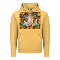 Vintage Mustard merino ram with sunflowers and gemstone mousepad Vintage Hoodie - BarkalooDesign