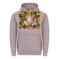 Vintage Zinc merino ram with sunflowers and gemstone mousepad Vintage Hoodie - BarkalooDesign