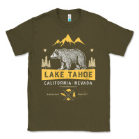 Army Green womens lake tahoe national park california nevada vintage bear men v n Classic Tee - linhVisuals