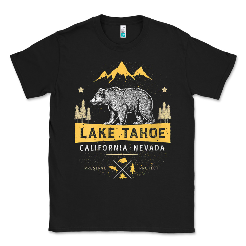 Womens Lake Tahoe National Park California Nevada Vintage Bear Men V N Classic Tee by linhVisuals | Teevron