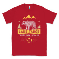 Red womens lake tahoe national park california nevada vintage bear men v n Classic Tee - linhVisuals