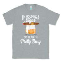 Heather Grey cigar smoking tshirt smoking whiskey drinking dad tee gift Classic Tee - linhVisuals