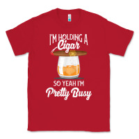 Red cigar smoking tshirt smoking whiskey drinking dad tee gift Classic Tee - linhVisuals