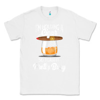 White cigar smoking tshirt smoking whiskey drinking dad tee gift Classic Tee - linhVisuals