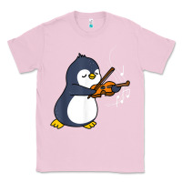 Bubblegum Pink penguin playing violin animal Classic Tee - linhVisuals