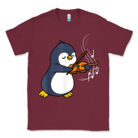 Burgundy penguin playing violin animal Classic Tee - linhVisuals