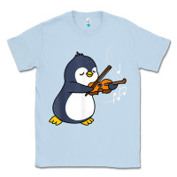 Dusty Blue penguin playing violin animal Classic Tee - linhVisuals