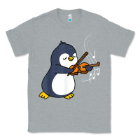 Heather Grey penguin playing violin animal Classic Tee - linhVisuals