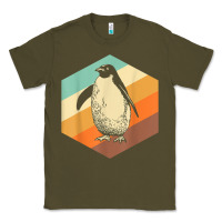 Army Green penguin retro vintage style penguin Classic Tee - linhVisuals