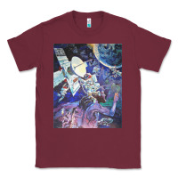 Burgundy spaceship earth mural Classic Tee - linhVisuals