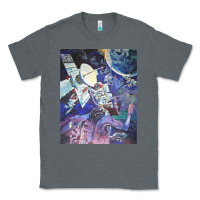 Charcoal Heather spaceship earth mural Classic Tee - linhVisuals