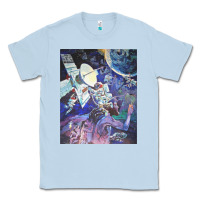 Dusty Blue spaceship earth mural Classic Tee - linhVisuals