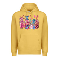 Antique Gold breast cancer stitch coffee cups Premium Hoodie - AdoDesignShop