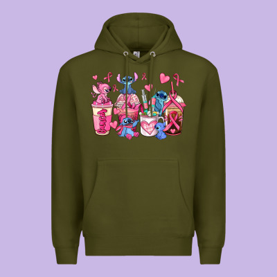 Breast Cancer Stitch Coffee Cups Premium Hoodie Designed By Adodesignshop