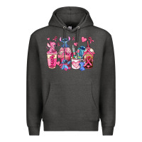 Charcoal Heather breast cancer stitch coffee cups Premium Hoodie - AdoDesignShop