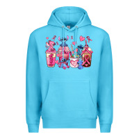 Ocean Blue breast cancer stitch coffee cups Premium Hoodie - AdoDesignShop