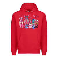 Red breast cancer stitch coffee cups Premium Hoodie - AdoDesignShop