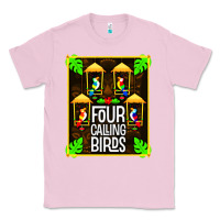 Bubblegum Pink four calling birds Classic Tee - linhVisuals
