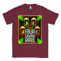 Burgundy four calling birds Classic Tee - linhVisuals