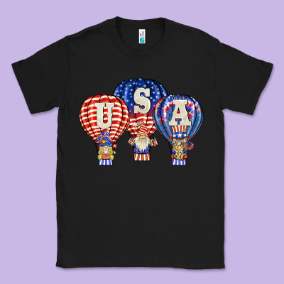 Usa Air Balloon Gnomies Classic Tee Designed By Barkaloodesign