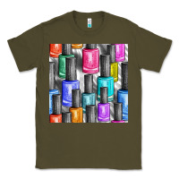 Army Green colorful nail polish seamless pattern bbs Classic Tee - BundleAndBundleShop