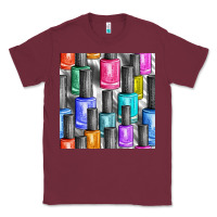 Burgundy colorful nail polish seamless pattern bbs Classic Tee - BundleAndBundleShop