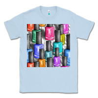 Dusty Blue colorful nail polish seamless pattern bbs Classic Tee - BundleAndBundleShop