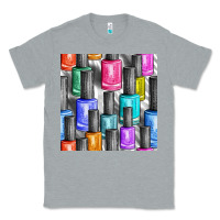 Heather Grey colorful nail polish seamless pattern bbs Classic Tee - BundleAndBundleShop