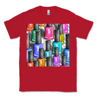Red colorful nail polish seamless pattern bbs Classic Tee - BundleAndBundleShop