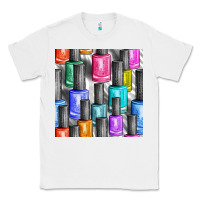 White colorful nail polish seamless pattern bbs Classic Tee - BundleAndBundleShop