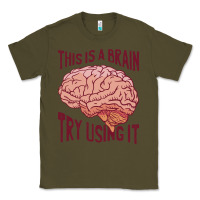 Army Green Brain Classic Tee - linhVisuals