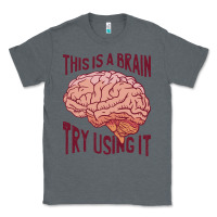 Charcoal Heather Brain Classic Tee - linhVisuals