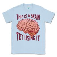 Dusty Blue Brain Classic Tee - linhVisuals