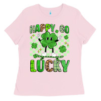 Bubblegum Pink happy go lucky Ladies Tee - Artiststas