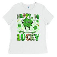 White happy go lucky Ladies Tee - Artiststas