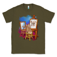 Army Green french bulldog painting bulldog artist art animals graphic long sleeve Classic Tee - linhVisuals