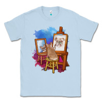 Dusty Blue french bulldog painting bulldog artist art animals graphic long sleeve Classic Tee - linhVisuals