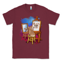 Burgundy french bulldog painting bulldog artist art animals graphic long sleeve Classic Tee - linhVisuals