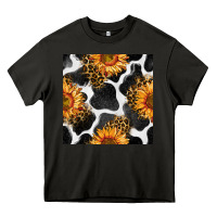 Asphalt cowhide leopard sunflower seamless pattern Heavy Core Tee - BundleAndBundleShop
