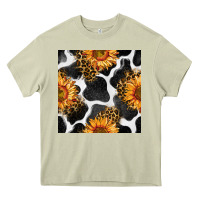 Mossy cowhide leopard sunflower seamless pattern Heavy Core Tee - BundleAndBundleShop