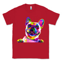 Frenchie French Bulldog Pop Art Portrait Bouledogue T Shirt Classic Tee | Teevron
