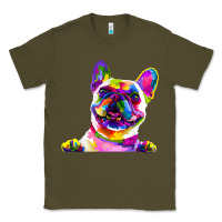 Army Green frenchie french bulldog pop art portrait bouledogue t shirt Classic Tee - linhVisuals