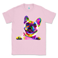 Bubblegum Pink frenchie french bulldog pop art portrait bouledogue t shirt Classic Tee - linhVisuals