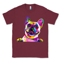 Burgundy frenchie french bulldog pop art portrait bouledogue t shirt Classic Tee - linhVisuals