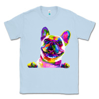 Dusty Blue frenchie french bulldog pop art portrait bouledogue t shirt Classic Tee - linhVisuals