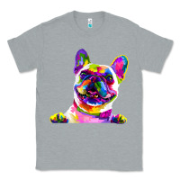 Heather Grey frenchie french bulldog pop art portrait bouledogue t shirt Classic Tee - linhVisuals